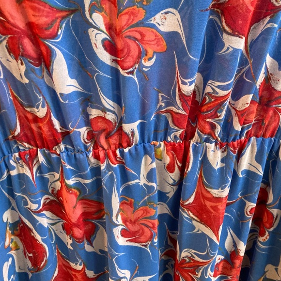 RACHEL ROY floral print XL dress, asymmetric hemline w/ leather belt - like new. - Picture 4 of 15